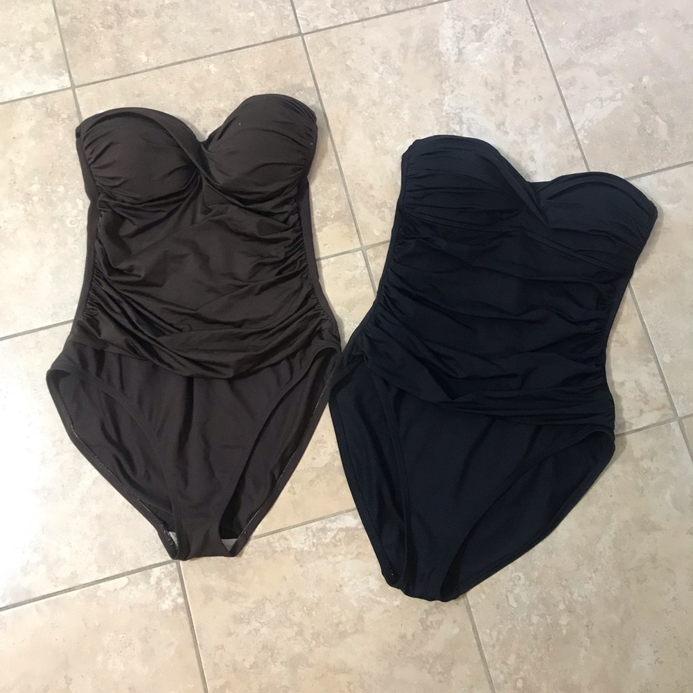 Women’s strapless one piece baithinf suit Tummy control